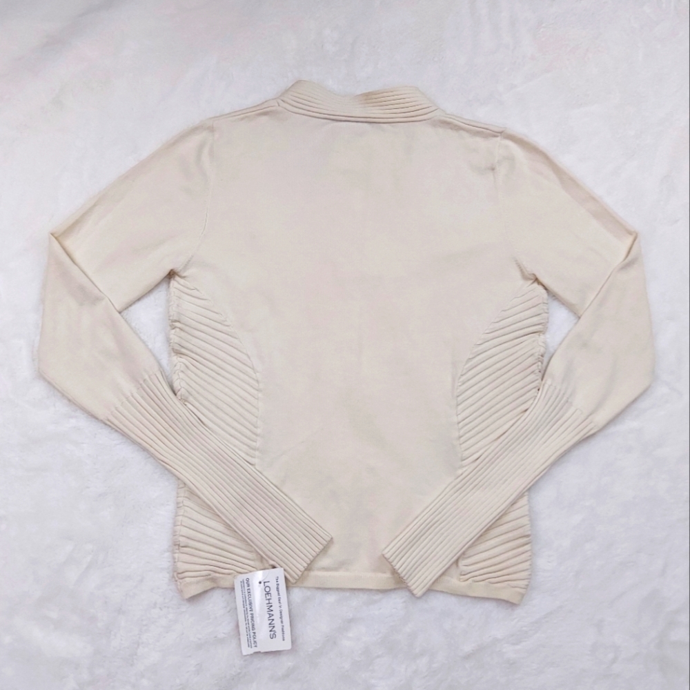 Vermani Silk Blend Long Sleeve Shirt V Neck Pull Over Sweater Stretch Size XL - Picture 10 of 11